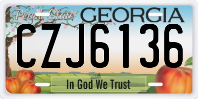 GA license plate CZJ6136