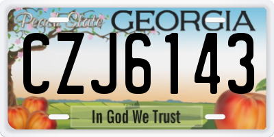 GA license plate CZJ6143