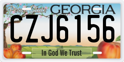 GA license plate CZJ6156