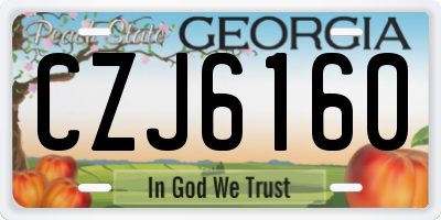 GA license plate CZJ6160
