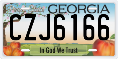 GA license plate CZJ6166