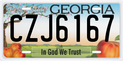 GA license plate CZJ6167