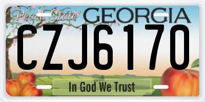 GA license plate CZJ6170