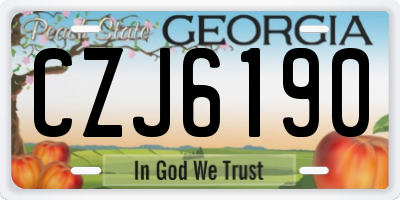 GA license plate CZJ6190