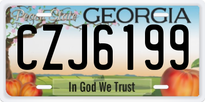 GA license plate CZJ6199