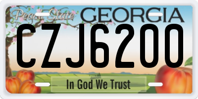 GA license plate CZJ6200
