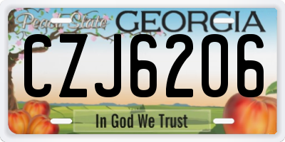 GA license plate CZJ6206