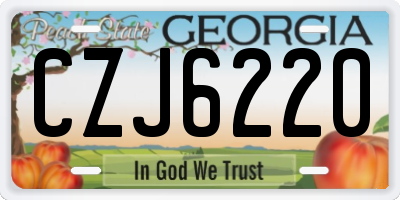 GA license plate CZJ6220