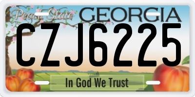 GA license plate CZJ6225