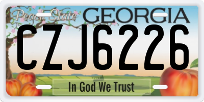 GA license plate CZJ6226