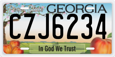 GA license plate CZJ6234
