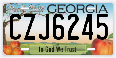 GA license plate CZJ6245