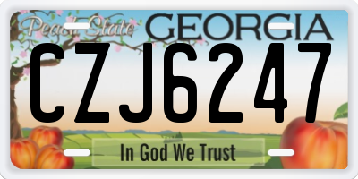 GA license plate CZJ6247