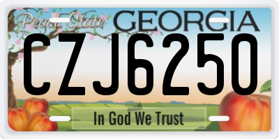 GA license plate CZJ6250