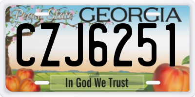 GA license plate CZJ6251