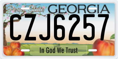 GA license plate CZJ6257