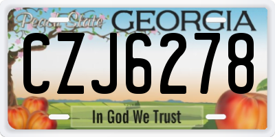 GA license plate CZJ6278