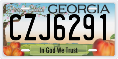 GA license plate CZJ6291