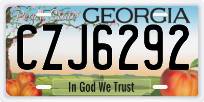 GA license plate CZJ6292
