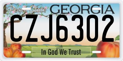 GA license plate CZJ6302