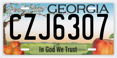 GA license plate CZJ6307