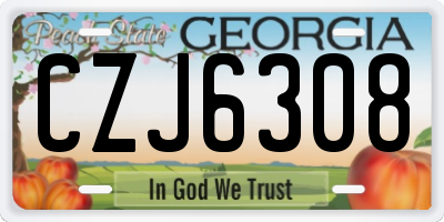 GA license plate CZJ6308