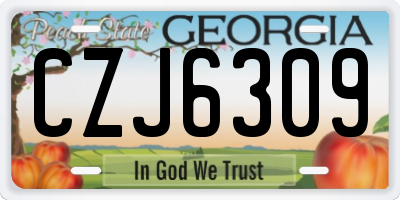 GA license plate CZJ6309