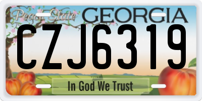 GA license plate CZJ6319