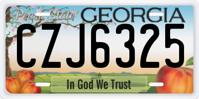 GA license plate CZJ6325
