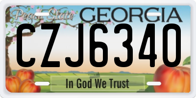 GA license plate CZJ6340