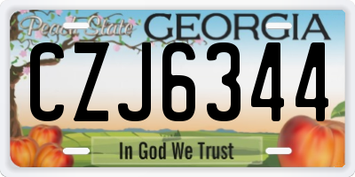 GA license plate CZJ6344