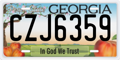 GA license plate CZJ6359