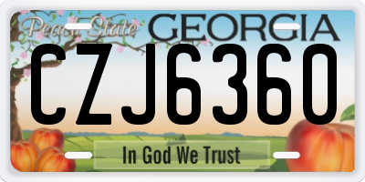 GA license plate CZJ6360