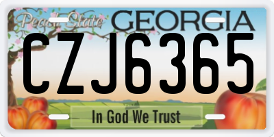 GA license plate CZJ6365