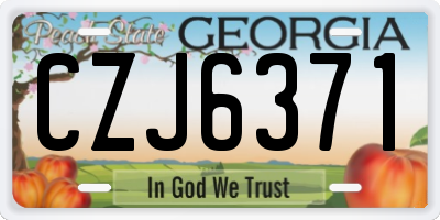 GA license plate CZJ6371