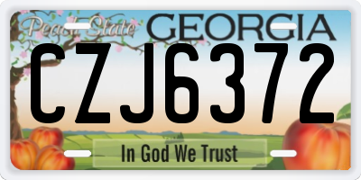 GA license plate CZJ6372