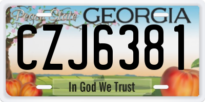 GA license plate CZJ6381