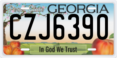 GA license plate CZJ6390