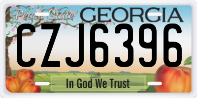 GA license plate CZJ6396