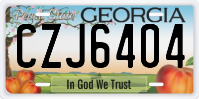 GA license plate CZJ6404