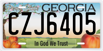GA license plate CZJ6405
