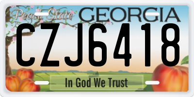 GA license plate CZJ6418