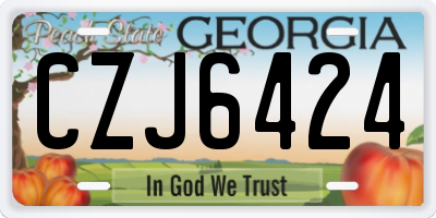 GA license plate CZJ6424