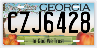 GA license plate CZJ6428