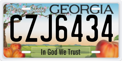 GA license plate CZJ6434