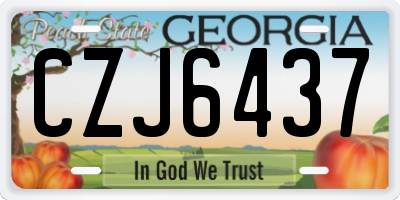 GA license plate CZJ6437