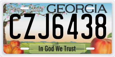 GA license plate CZJ6438