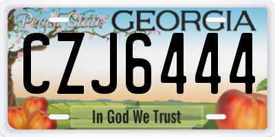GA license plate CZJ6444
