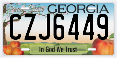GA license plate CZJ6449
