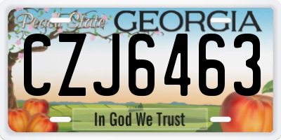 GA license plate CZJ6463